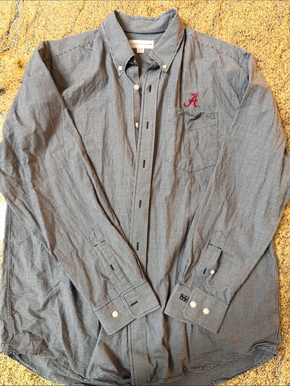 University of Alabama, Cutter & Buck, Button-Down black Micro-Check Shirt